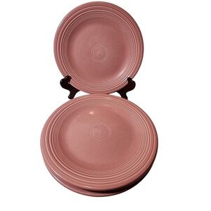 Fiesta Homer Laughlin China Co. Set Of 4 Rose Pink 10.5" Dinner Plates